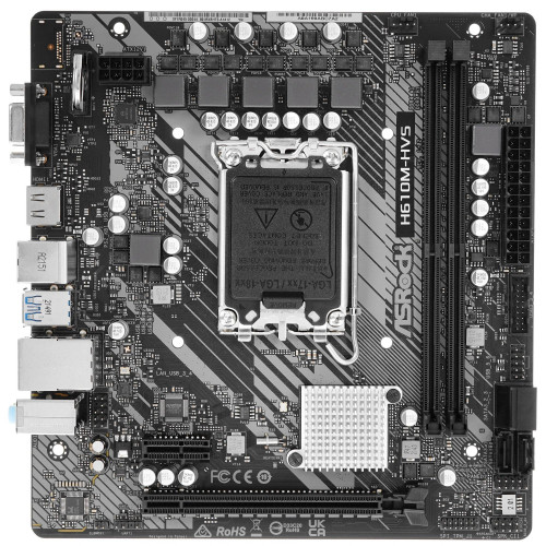 Материнская плата s1700 Asrock H610M-HVS H610 2xDDR4 PCI-Ex16 HDMI/D-Sub                 I