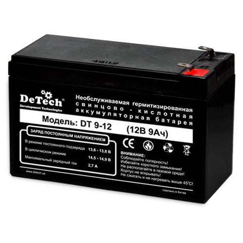 Аккумуляторная батарея De Tech DT 9-12(12B 9Aч)