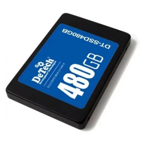 SSD накопитель 480GB 2,5" DeTech SATAIII TLC 3D NAND (чипы Intel) R: 500МБ/с, W: 450МБ/с