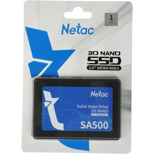SSD накопитель Netac SA500 Series (NT01SA500-1T0-S3X) 2.5" 1.0Tb Retail (SATA3, up to 530/475MBs